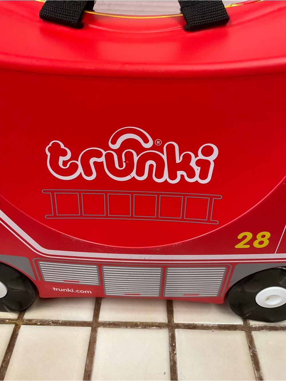 Red Ride-On Fire Engine Suitcase for Kids - Picture 7 of 9